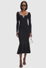 Diamante Black Midi Dress